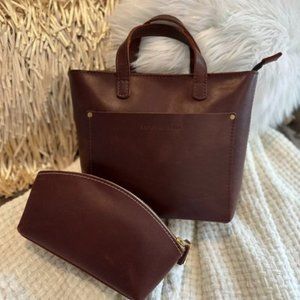 NEW PLG Bundle- Zip Mini Crossbody/Eclipse Pouch in Cognac